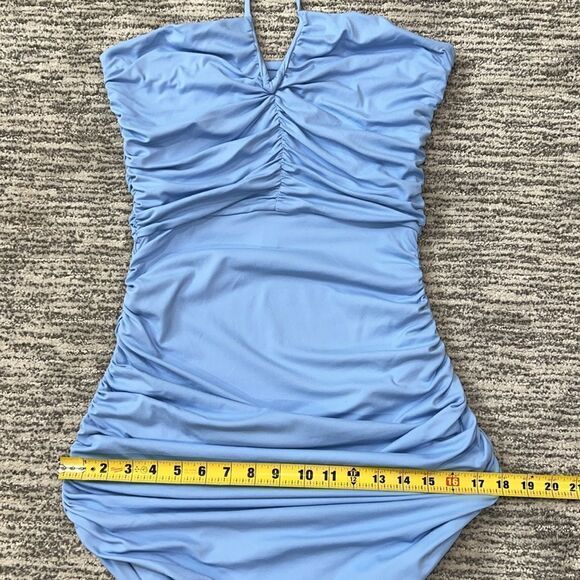 NWT Susana Monaco V Wire Halter Dress XL Light Blue - Picture 9 of 13